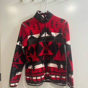 Lauren Ralph Lauren Active Fleece Aztec Native Sweater Jacket Size Small